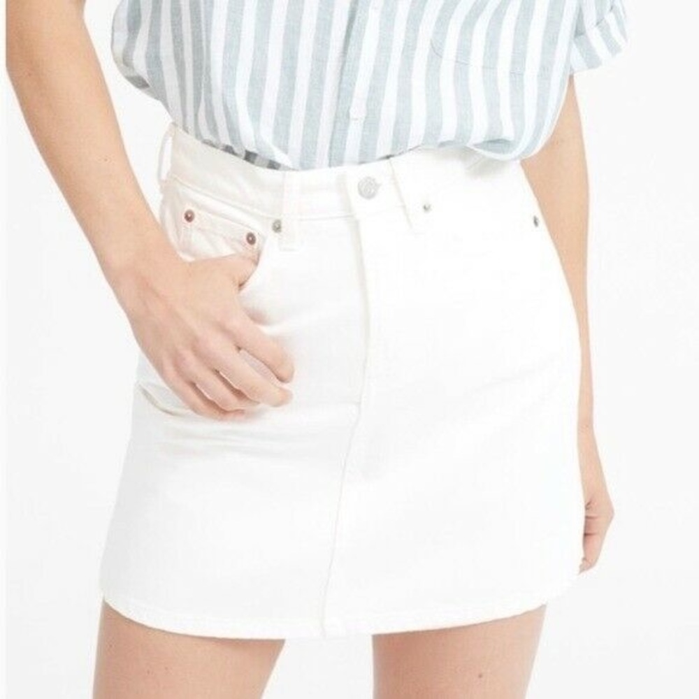 Everlane White Denim Mini Skirt Size 26